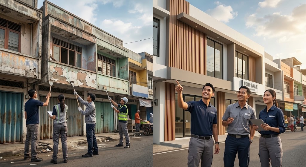 Memahami Cara Kerja Flipping Property: Strategi Investasi Cerdas dan Pentingnya Peremajaan Fasade Bangunan